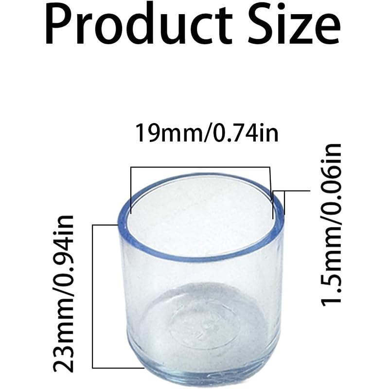 Ainiveiya 25PCS Silicone Chair Leg Floor Protectors - 0.74-Inch ID Clear Chair Leg Tips, Silicone Furniture Foot Covers for Chairs & Tables, Non-Slip Chair Leg End Caps for Floor Protection - Image 2